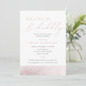 Blush Roze Vrijgezellenfeest Brunch en Bubbly Kaart (Staand voorkant)