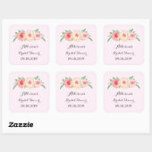 Blush Roze Vrijgezellenfeest Favor Tag Vierkante Sticker (Vel)