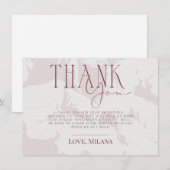 Blush Roze Vrijgezellenfeest Hartelijk dank Kaart (Voorkant / Achterkant)