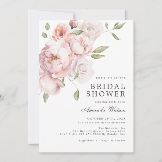 Blush Roze Vrijgezellenfeest Kaart (Voorkant)