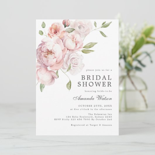 Blush Roze Vrijgezellenfeest Kaart (Staand voorkant)