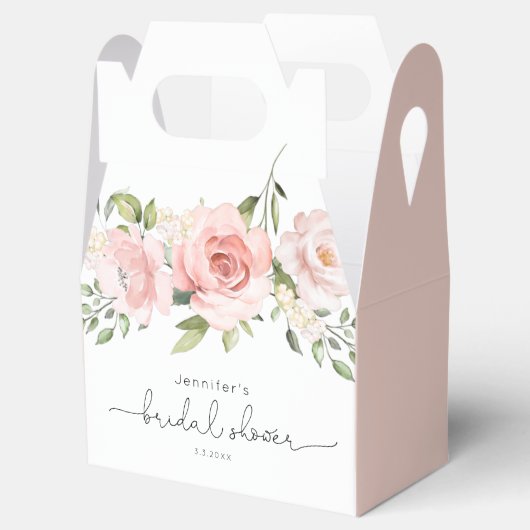 Blush roze vrijgezellenfeest met flacon bedankdoosjes (Geopend)