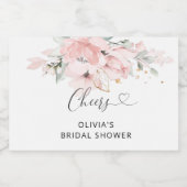 Blush roze vrijgezellenfeest met flacon sparkling wijnetiket (Enkel label)