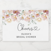 Blush roze vrijgezellenfeest met flacon sparkling wijnetiket (Enkel label)