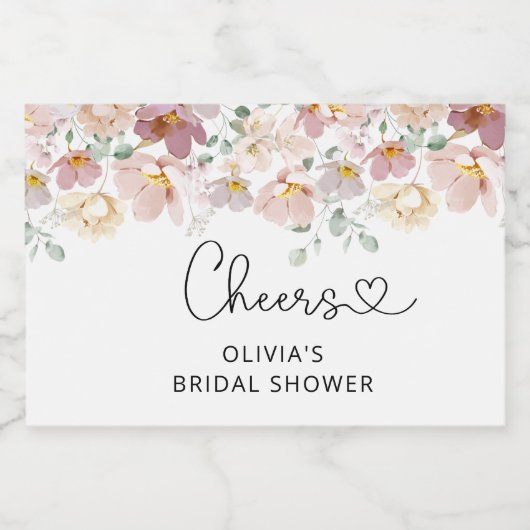 Blush roze vrijgezellenfeest met flacon sparkling wijnetiket (Enkel label)