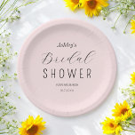 Blush Roze Vrijgezellenfeest PapierBord Papieren Bordje<br><div class="desc">Blush Roze Borden van het Papier van het Vrijgezellenfeest met elegant typografiemanuscript. Meer producten met dit ontwerp staan in het collectie hieronder.</div>