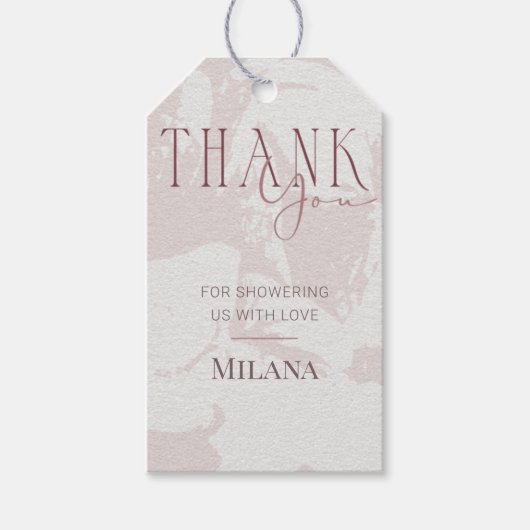 Blush Roze Vrijgezellenfeest Partij Dank u Label Cadeaulabel (Voorkant)