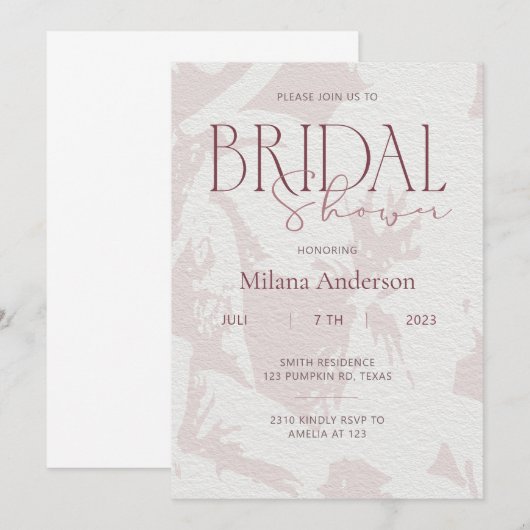 Blush roze Vrijgezellenfeest party uitnodiging (Voorkant / Achterkant)