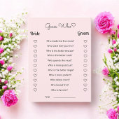 Blush roze Vrijgezellenfeest raad eens wie er spee Programmakaart