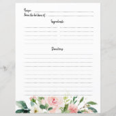 Blush Roze Vrijgezellenfeest Recipkaart (Achterkant)