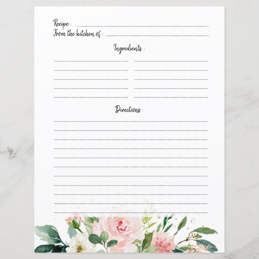 Blush Roze Vrijgezellenfeest Recipkaart (Voorkant)