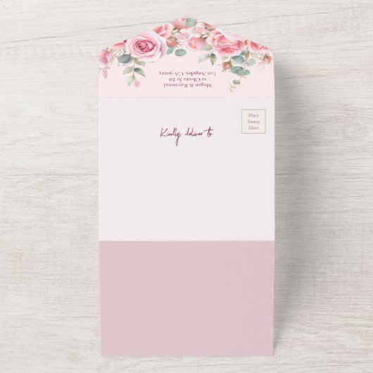 Blush Roze Vrijgezellenfeest Roos Goud Recept All In One Uitnodiging (Buitenkant)