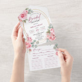 Blush Roze Vrijgezellenfeest Roos Goud Recept All In One Uitnodiging (Afscheurbaar)