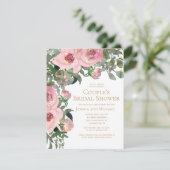 Blush Roze Vrijgezellenfeest van Green Couple Kaart (Staand voorkant)