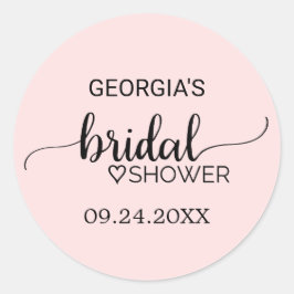 Blush Roze Vrijgezellenfeest voor kalligrafie Stic Ronde Sticker