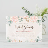 Blush Roze Vrijgezellenfeest Waterverf Flowers Kaart (Staand voorkant)