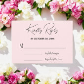 Blush Roze Vrijgezellenfeest Wedding RSVP Kaart