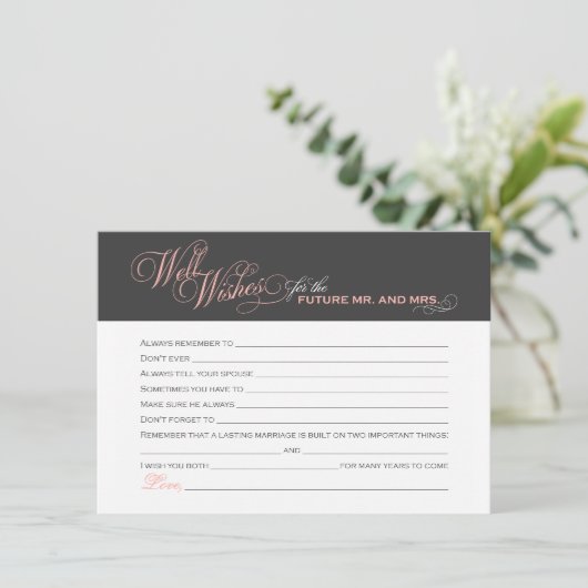 Blush Roze Vrijgezellenfeest wil Advieskaart (Staand voorkant)