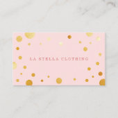 Blush roze vrouwelijke chique gouden Confetti Polk Visitekaartje (Voorkant)