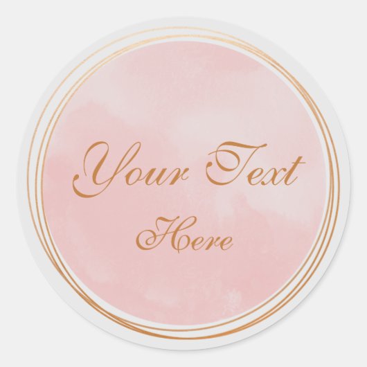 Blush Roze Vrouwelijke logo sjabloon Ronde Sticker (Voorkant)
