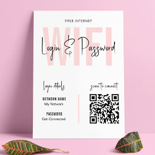 Blush Roze wat de WIFI Logo van de Code QR van het Poster