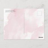 Blush roze Waterverf 15th Birthday Quinceañera in Briefkaart (Achterkant)