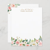 Blush Roze Waterverf - Aangepast schrijven op maat (Voorkant / Achterkant)