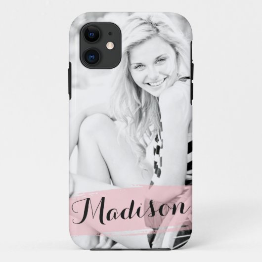 Blush Roze Waterverf Aangepaste foto aangepast Case-Mate iPhone Case (Achterkant)