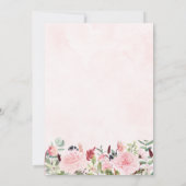 Blush Roze Waterverf Baby in Bloom Baby shower Kaart (Achterkant)