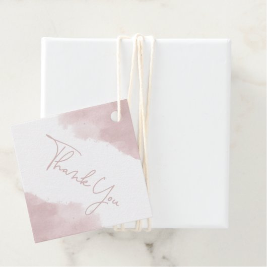 Blush roze Waterverf Baby shower Dank u Bedankjes Labels (In situ)