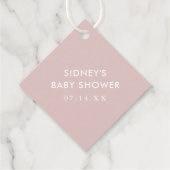 Blush roze Waterverf Baby shower Dank u Bedankjes Labels (Achterkant)