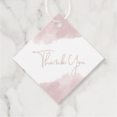Blush roze Waterverf Baby shower Dank u Bedankjes Labels (Voorkant)