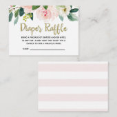 Blush Roze Waterverf Baby shower Dappere Raffle Informatiekaartje (Voorkant / Achterkant)