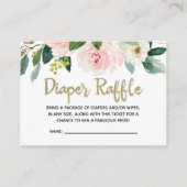 Blush Roze Waterverf Baby shower Dappere Raffle Informatiekaartje (Voorkant)