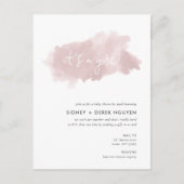 Blush Roze Waterverf Baby shower door Mail Uitnodi Feestdagenkaart (Voorkant)