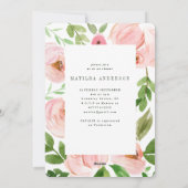 Blush roze waterverf baby shower feestdagenkaart (Achterkant)