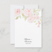 Blush roze Waterverf Bindbruiloft Bedankkaart (Achterkant)
