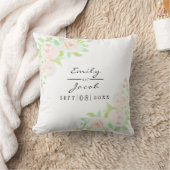 Blush roze Waterverf Bindbruiloft Kussen (Deken)