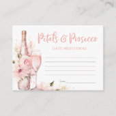 Blush roze Waterverf bloemblaadjes & Prosecco Datu Informatiekaartje (Voorkant)