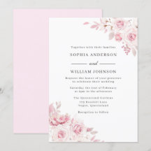 Blush roze Waterverf bloemen Alle seizoenen Wedden