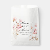 Blush Roze Waterverf Bloemen Baby shower Bedankzakje (Voorkant)