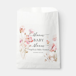 Blush Roze Waterverf Bloemen Baby shower Bedankzakje