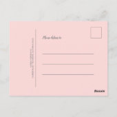 Blush roze Waterverf bloemen Birthday Dank je Briefkaart (Achterkant)
