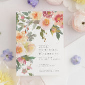 Blush Roze Waterverf Bloemen Blooms Bruiloft Kaart