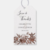 Blush roze waterverf bloemen bruiloft dank u cadeaulabel (Voorkant)