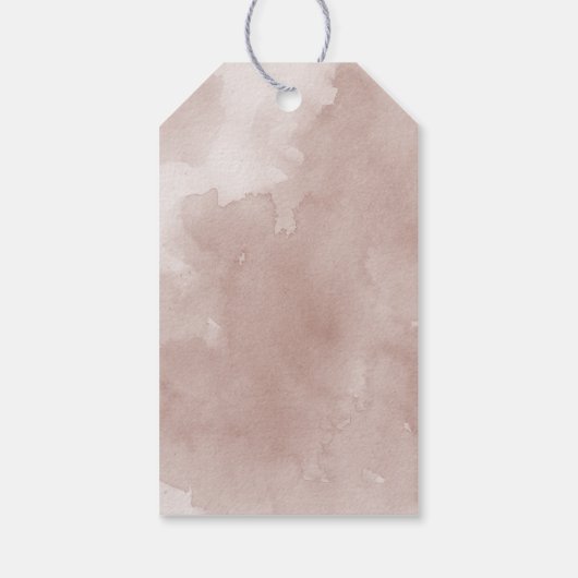 Blush roze waterverf bloemen bruiloft dank u cadeaulabel (Achterkant)