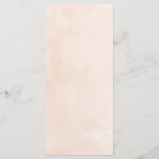 Blush Roze Waterverf Bloemen bruiloft Diner Menu (Achterkant)