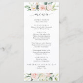 Blush Roze Waterverf Bloemen bruiloft Diner Menu (Voorkant)