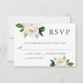 Blush Roze Waterverf Bloemen Bruiloft RSVP Kaart (Voorkant)
