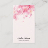 Blush Roze Waterverf Bloemen Make-up Artiest Klantenkaartje (Voorkant)